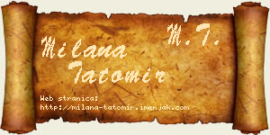 Milana Tatomir vizit kartica